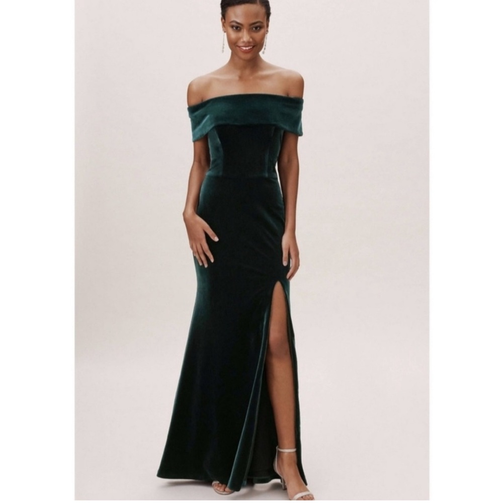 Anthropologie X BHLDN Green Emerald Fawn Gown - Size 8